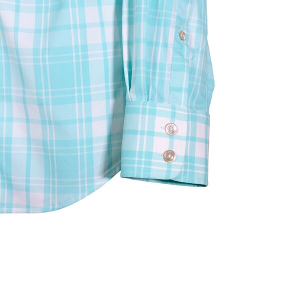 Peter Millar Men's Dress Shirt Button Up Blue White Check Plaid Long Sleeve S - Picture 7 of 7